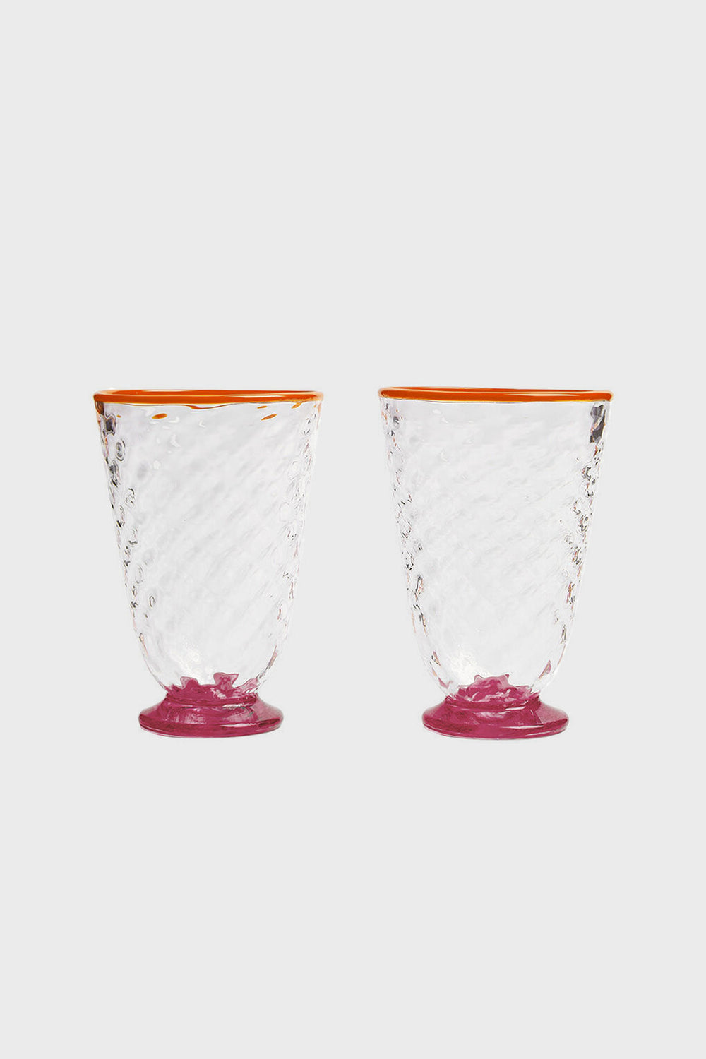 Pink Quilted Glasses Set of 2