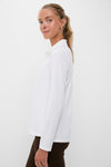 White Long Sleeve Performance Jersey Caroline Polo