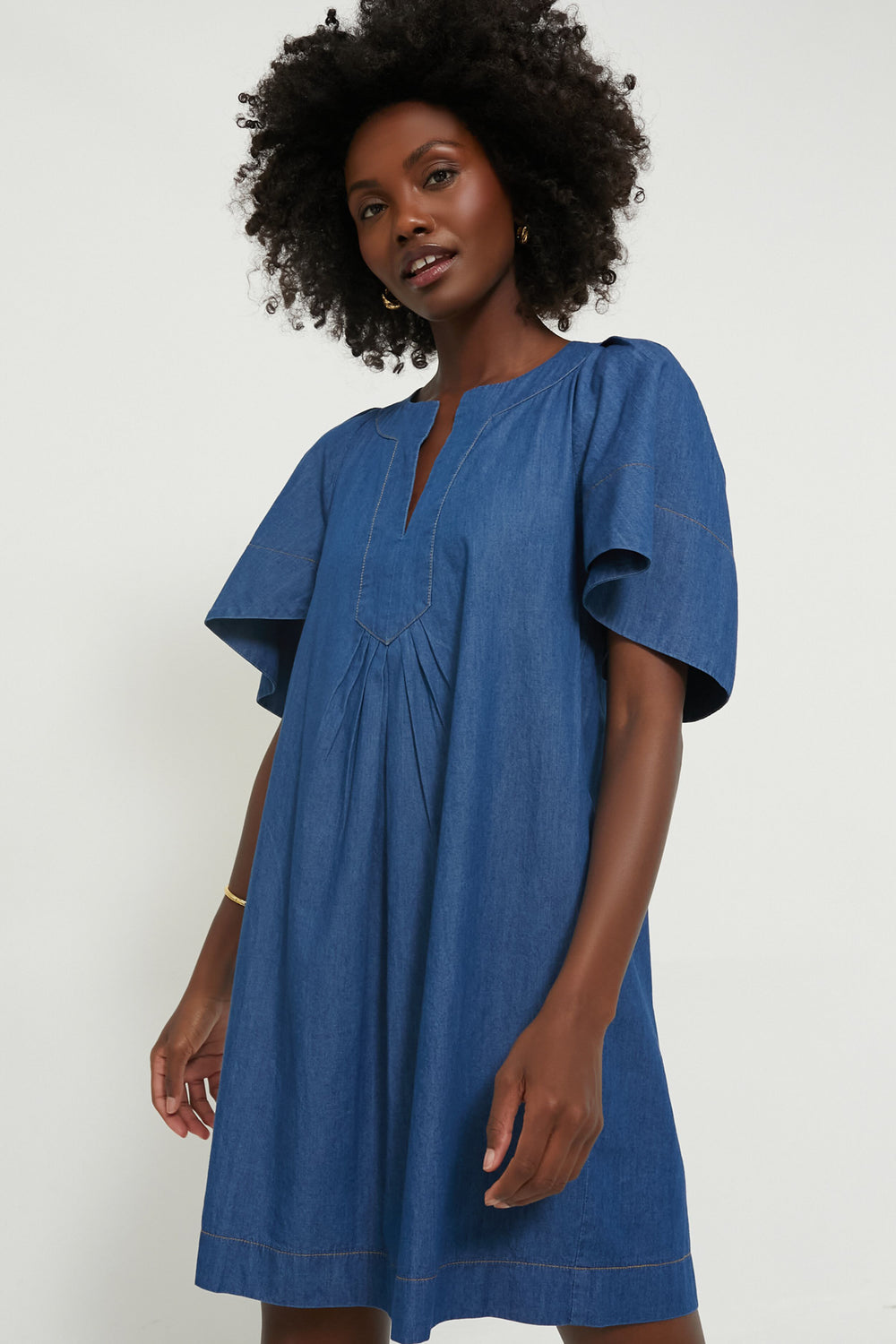 Denim Finley Flutter Sleeve Dress | Pomander Place Denim Finley Flutter Sleeve Dress | Pomander Place