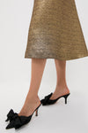 Gold Textured Jacquard Andrea Circle Skirt
