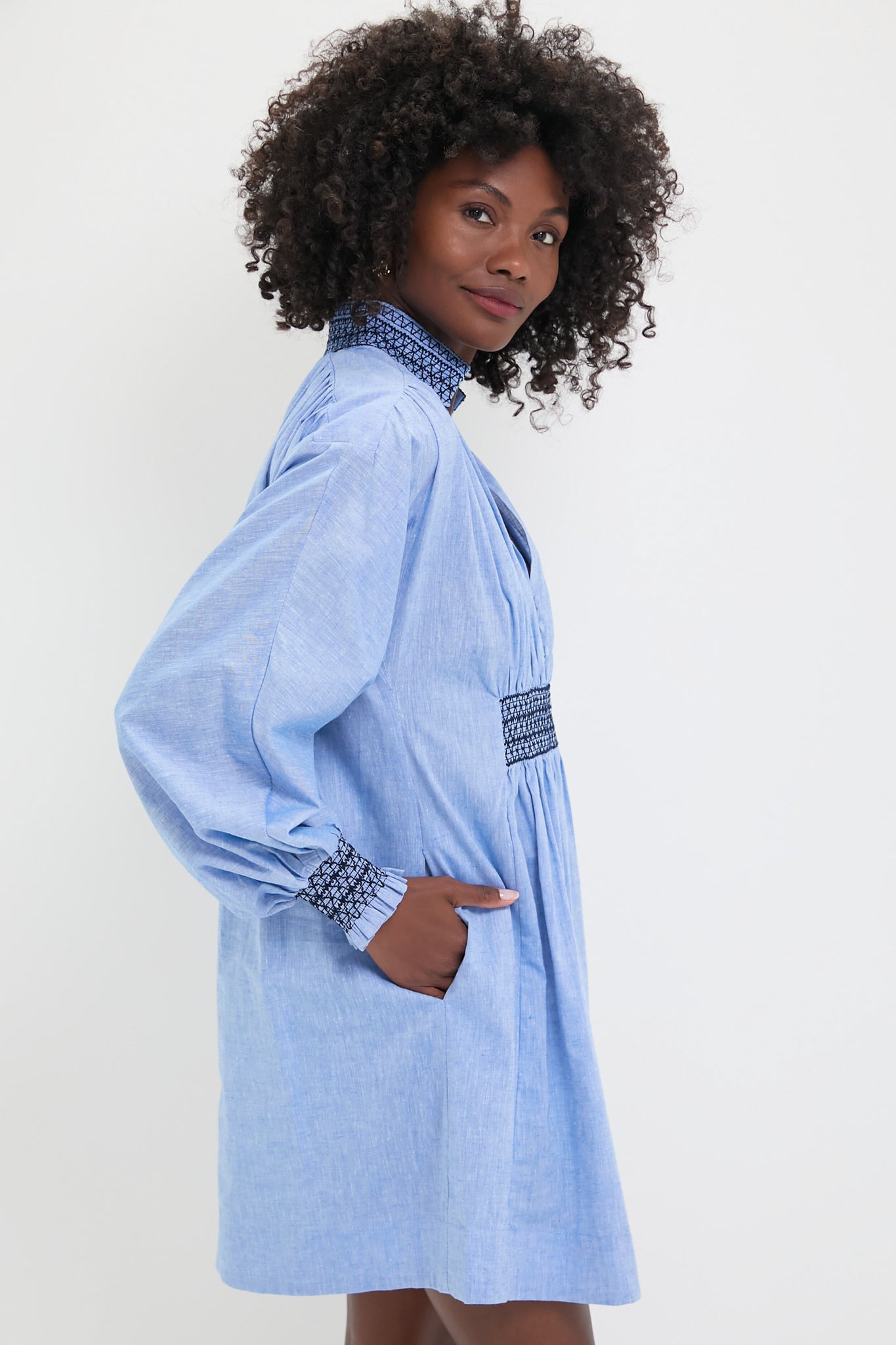 white christmas dresses Melts My Heart Chambray Dress- Light Denim main image 1