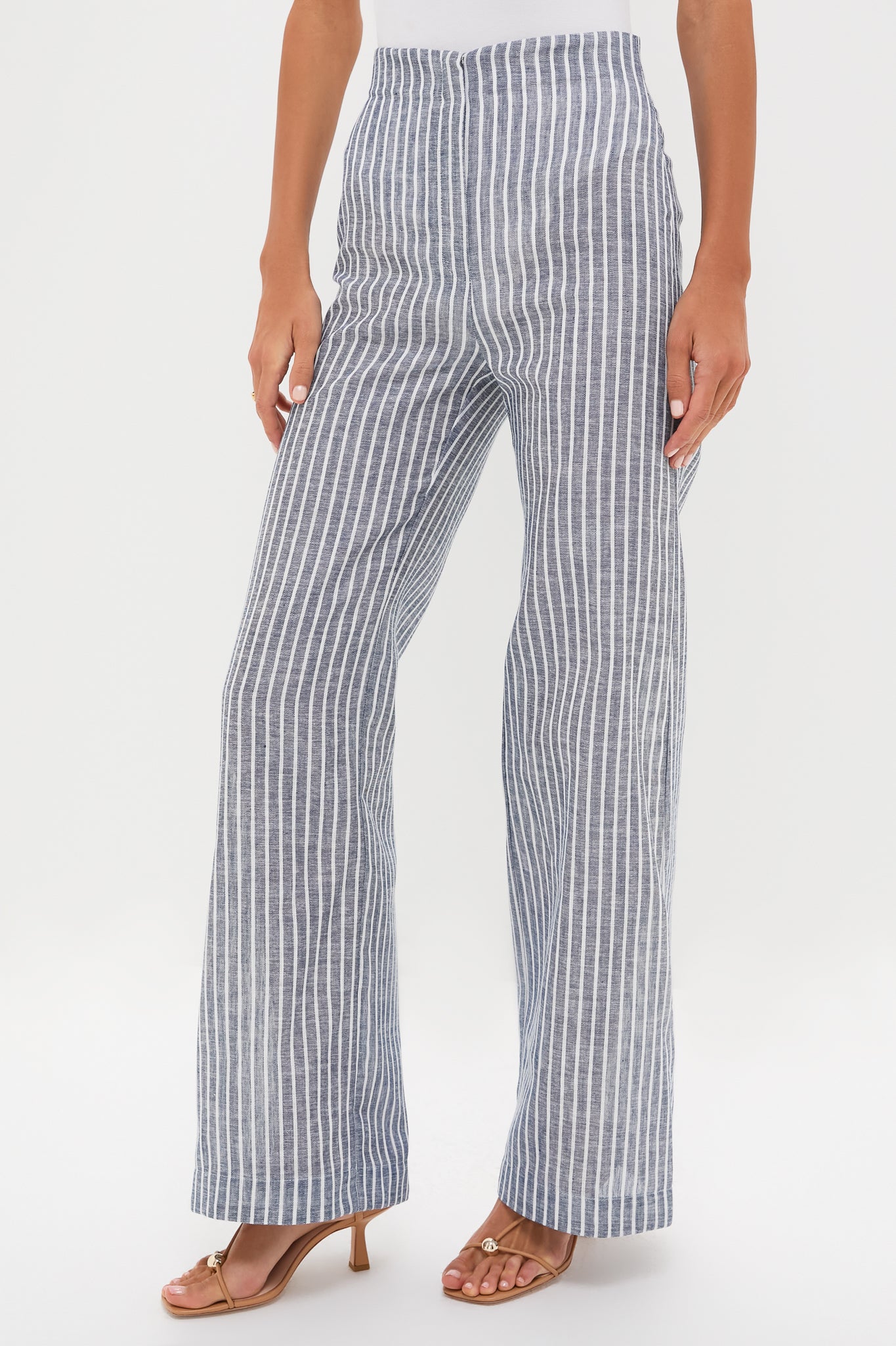White and Blue Stripes Amor Profundo Pants | Andres Otalora