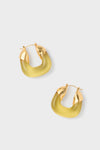 Lizzie Fortunato's Organic Hoops are handcrafted earrings made from gold-plated brass with translucent yellow accents.