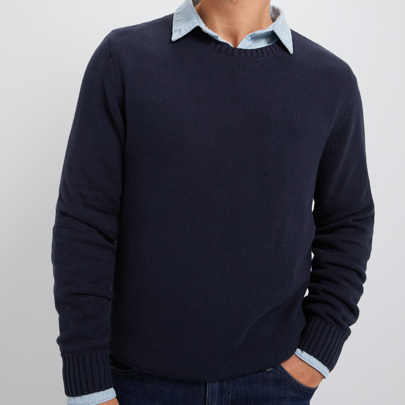 Navy Blue All Season Classic Crewneck | Spruce