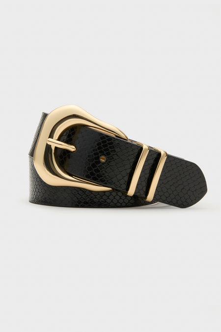 Black and Gold Koda Python Belt
