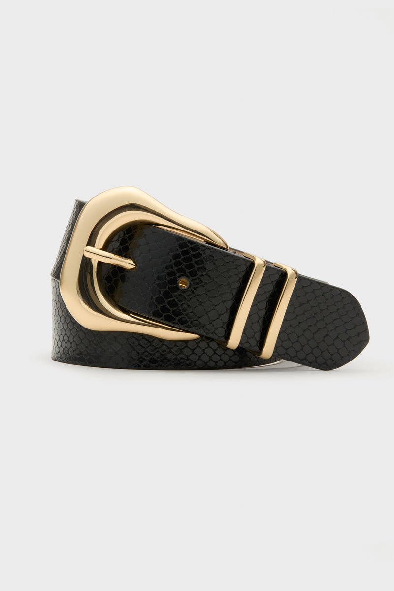Black and Gold Koda Python Belt
