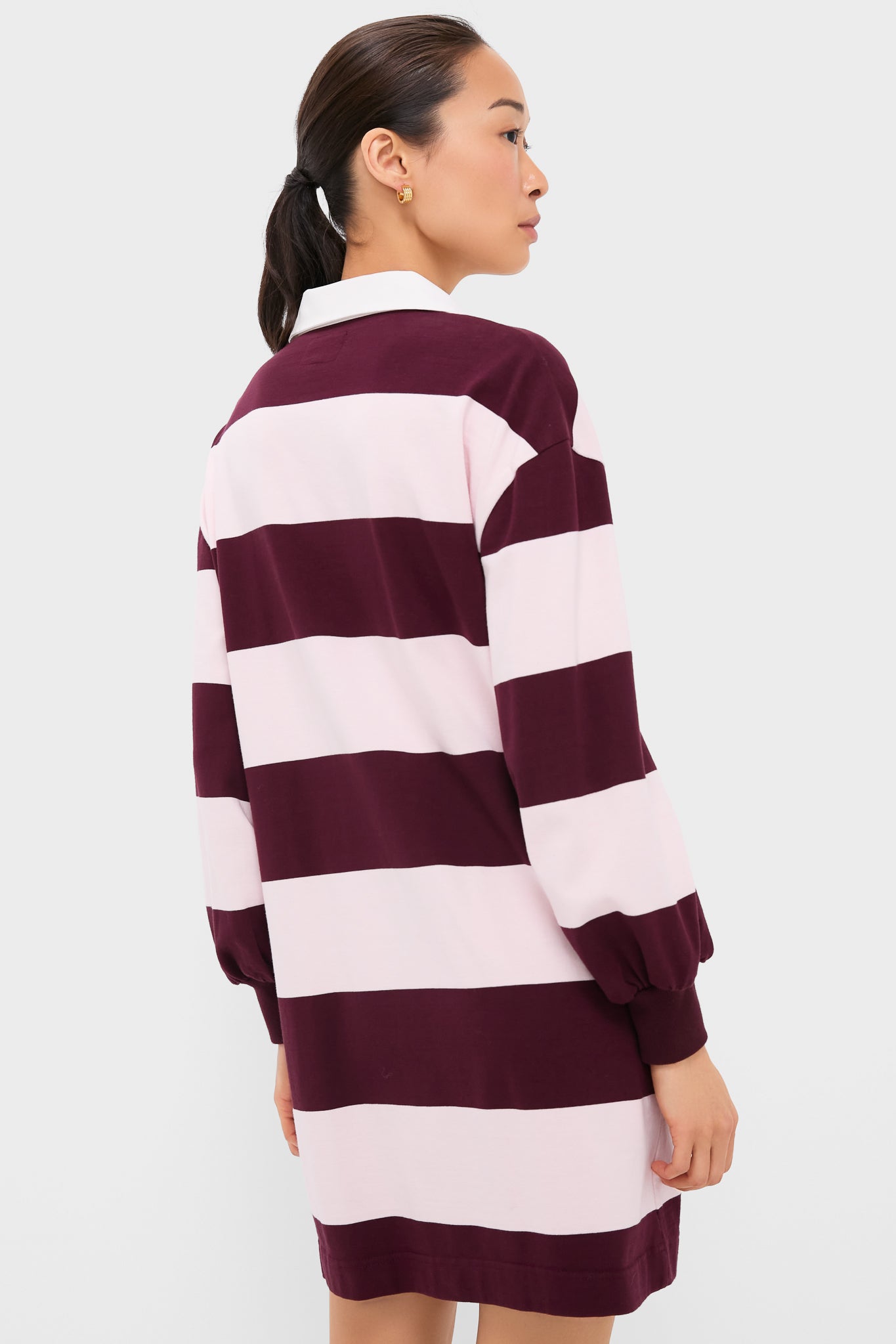 Pink and Winetasting Stripe Travis Rugby Dress