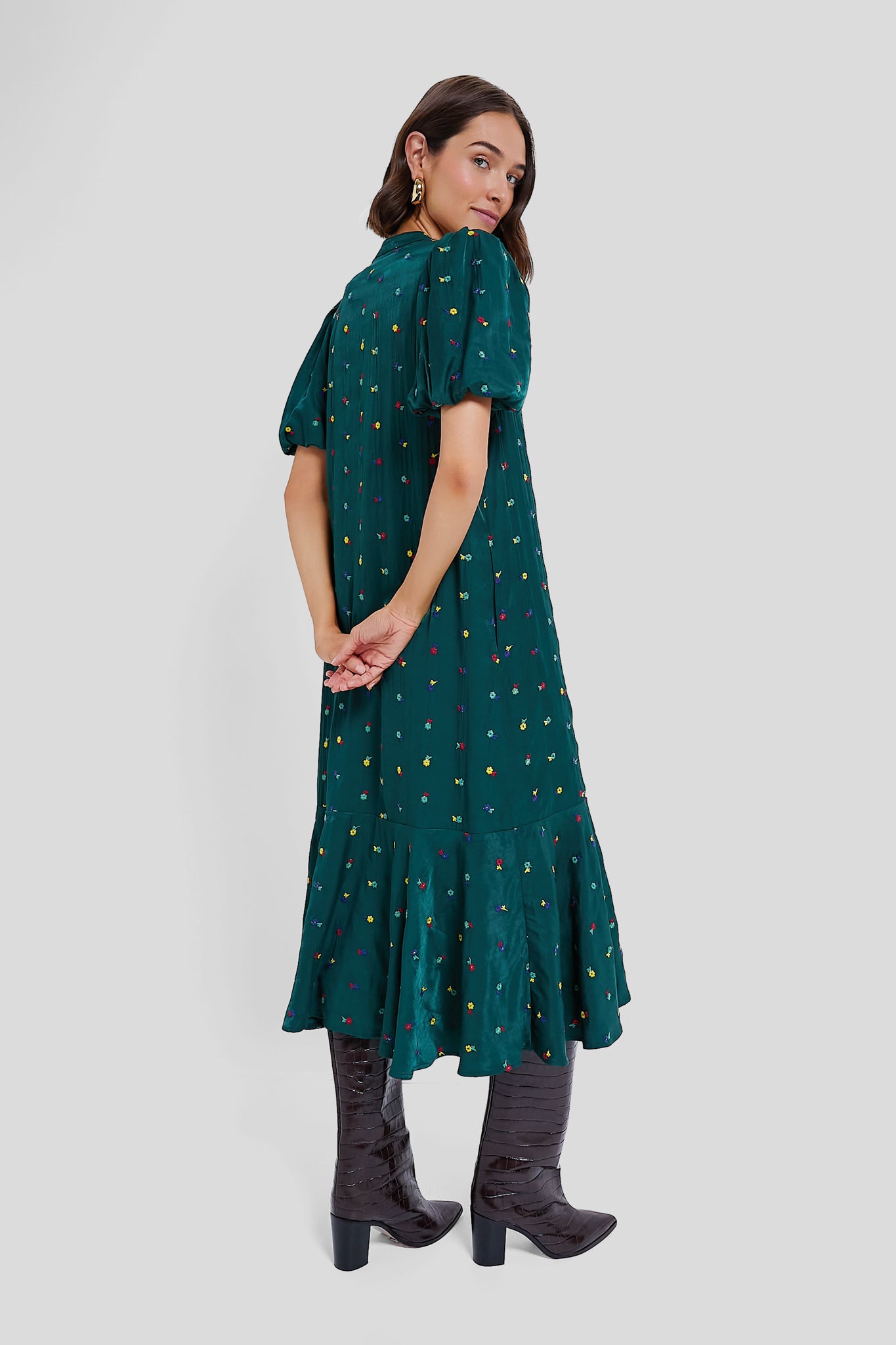 Green Embroidered Molly Dress