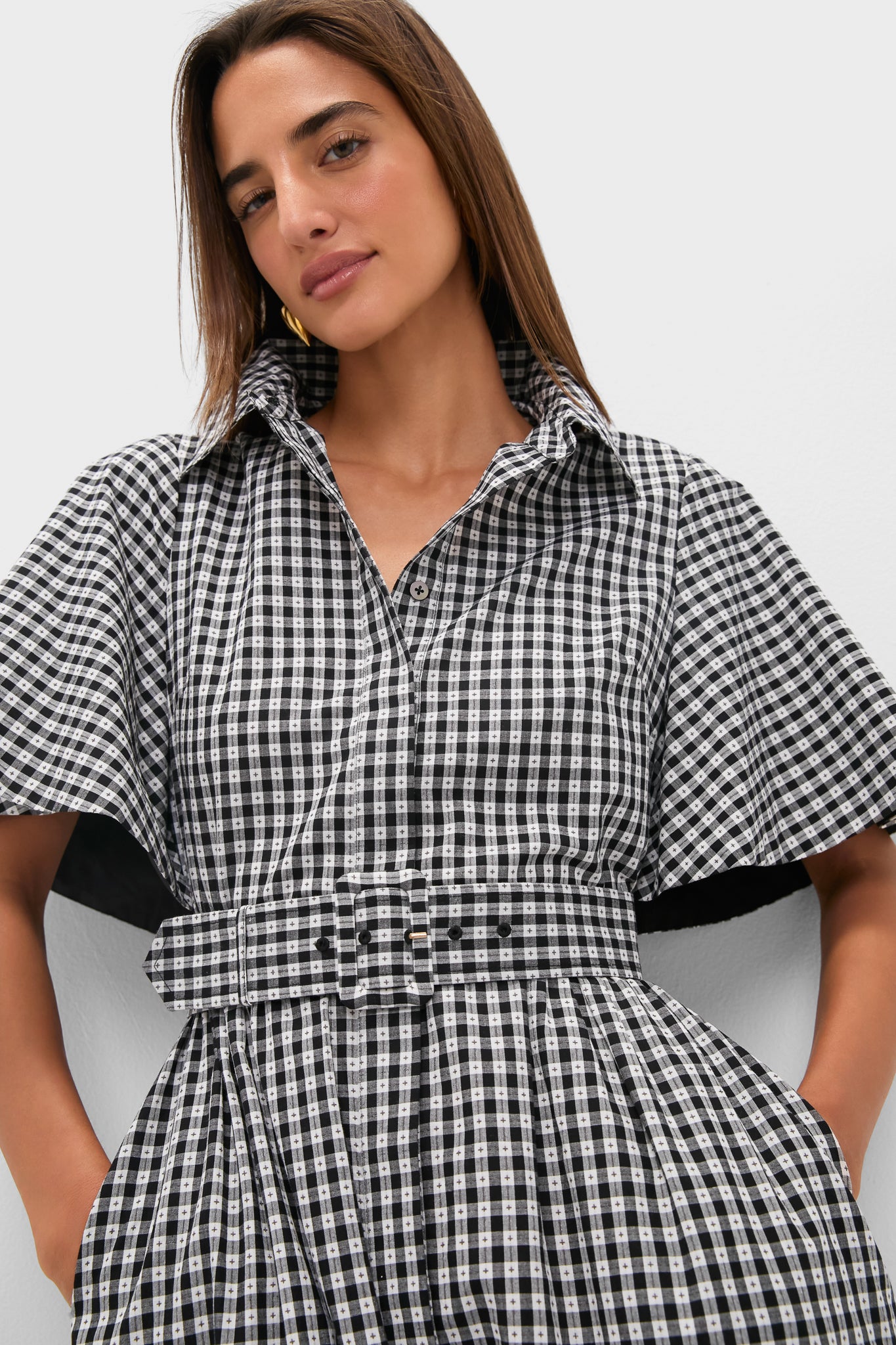 Black Gingham Cape Chloe Dress | Tuckernuck Black Gingham Cape Chloe Dress | Tuckernuck