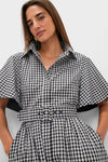 Black Gingham Cape Chloe Dress