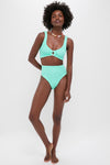 Metallic Mint Nadine Bikini with Pearly Hoop