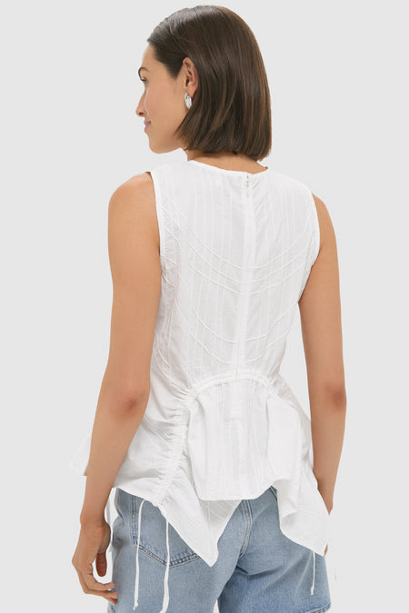 White Camden Cotton Poplin Tank Top