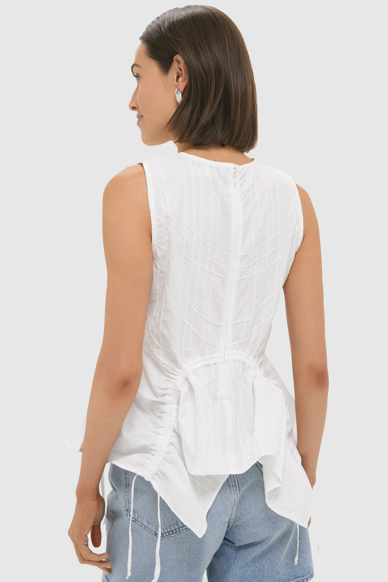 White Camden Cotton Poplin Tank Top