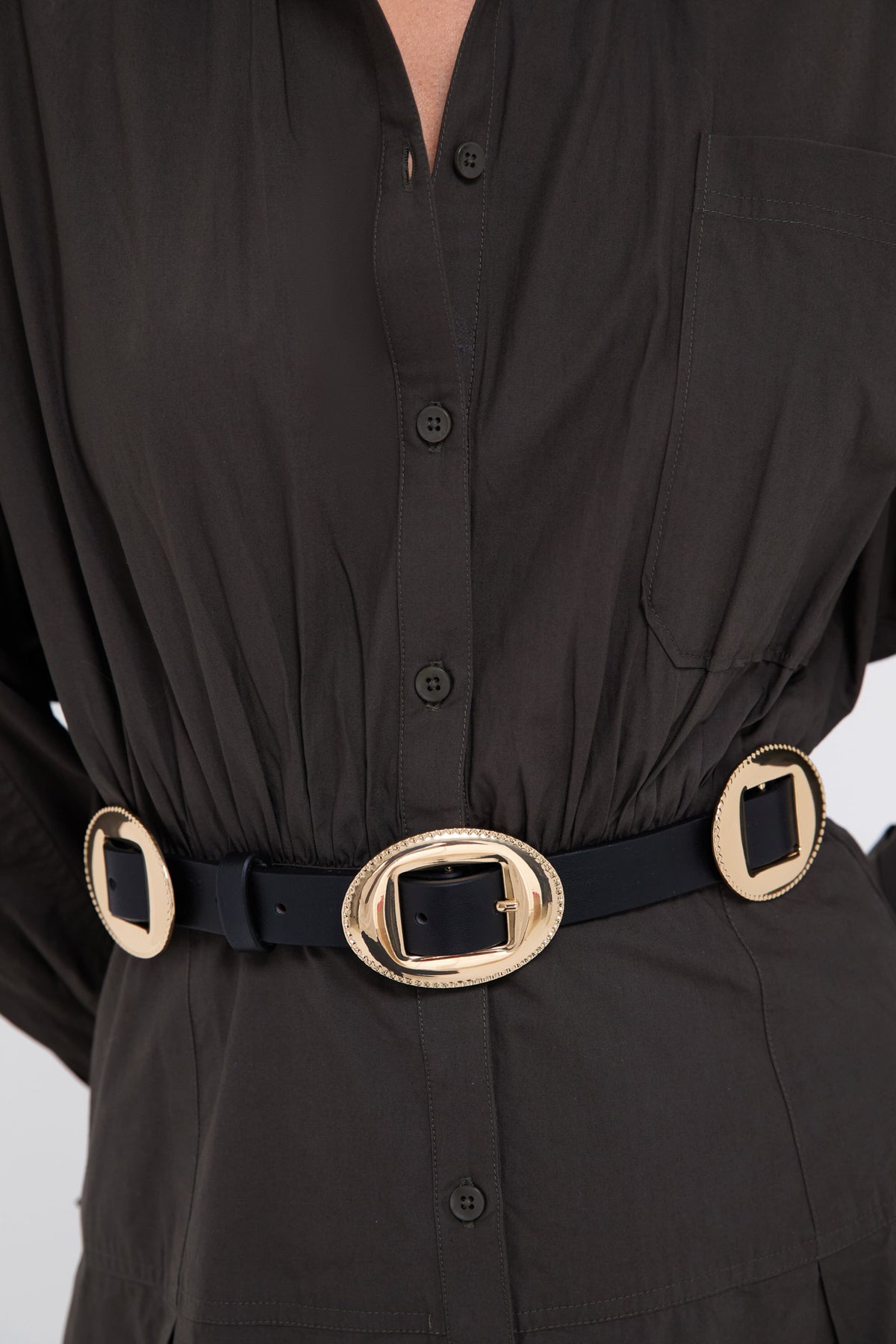 Black Western Buckle Belt