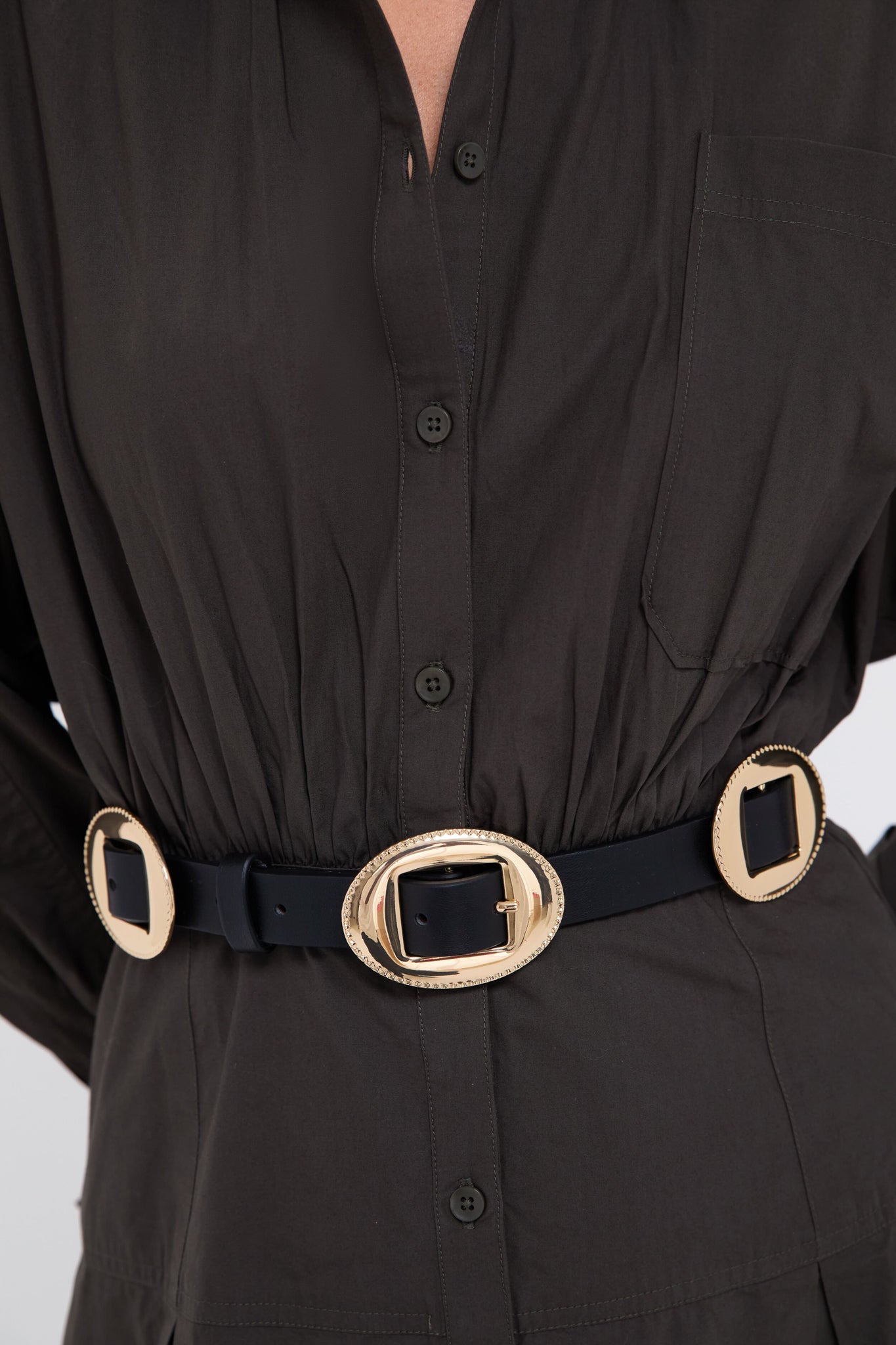 Black Western Buckle Belt