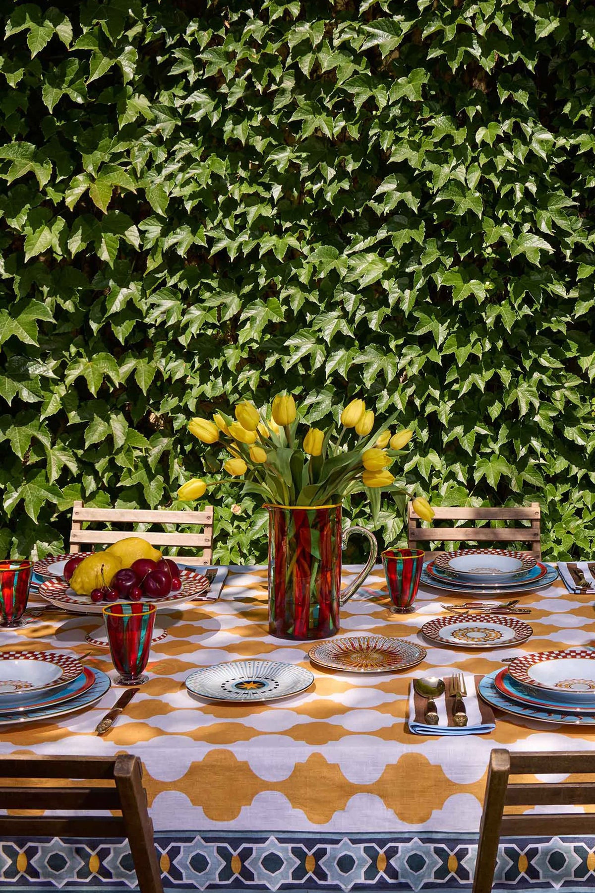 Yellow Plaza Medium Tablecloth (180x120)