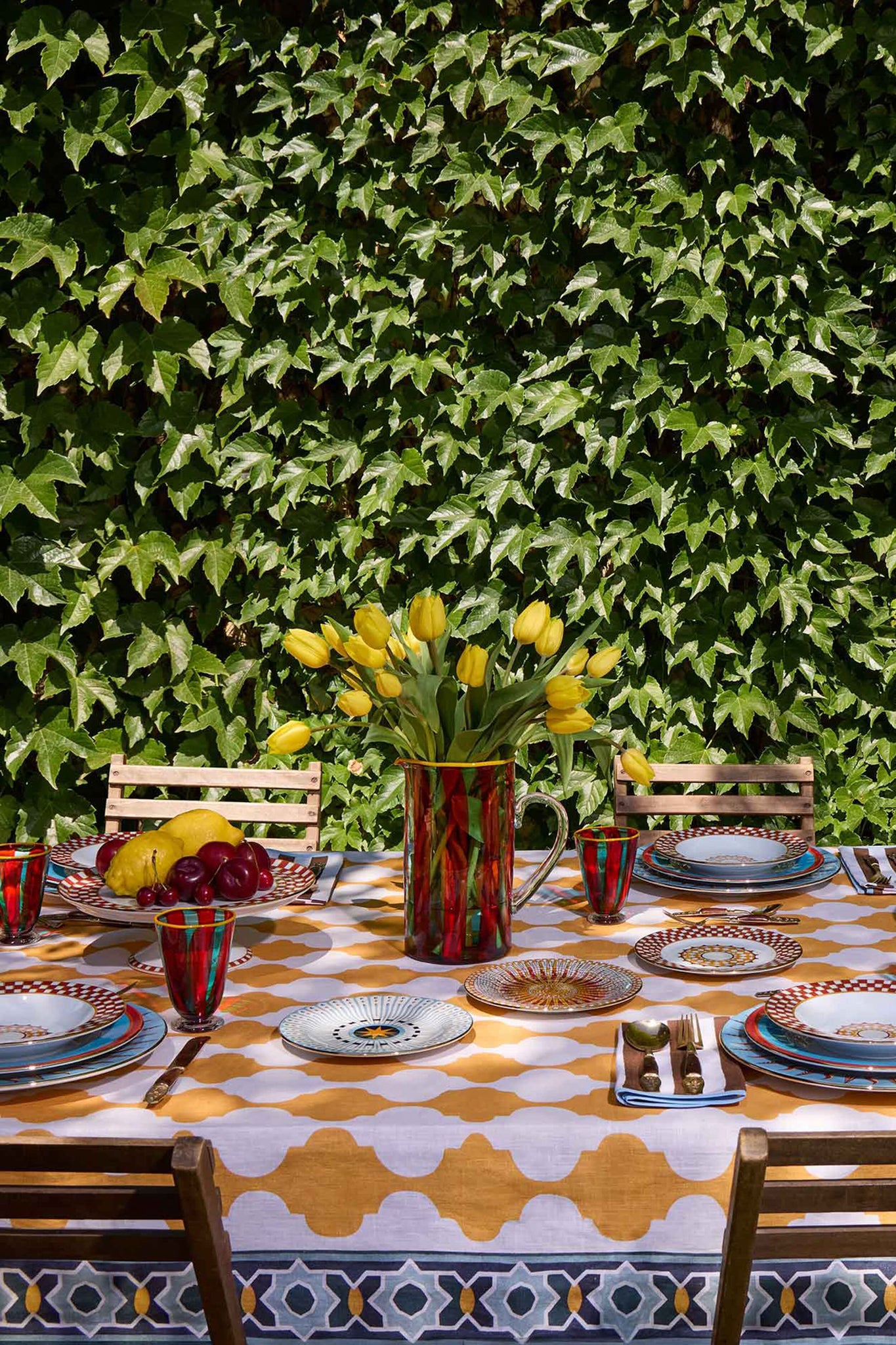 Yellow Plaza Medium Tablecloth (180x120)