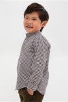 Burgundy Check Mateo Long Sleeve Boy Shirt