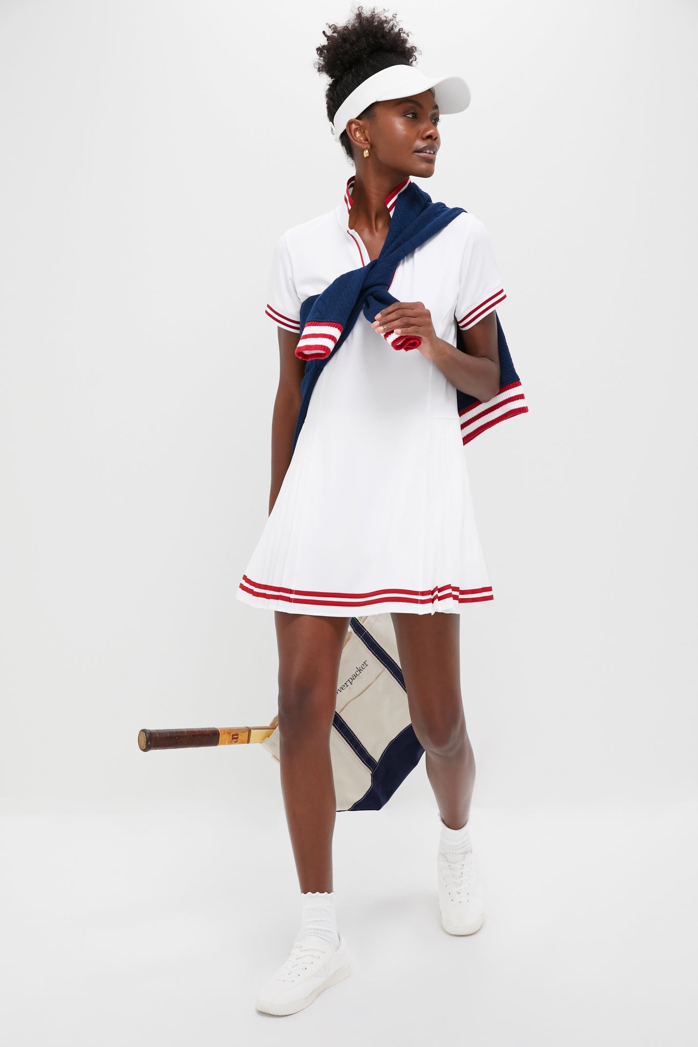 Tnuck Sport White Performance Jersey Beatrice Tennis Dress Pro White and Emboldened / M Tnuck Sport White Performance Jersey Beatrice Tennis Dress Pro White and Emboldened / M