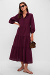 Winetasting Cotton Mabel Maxi Dress