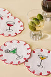 Fete Embroidered Linen Coasters (Set of 4)