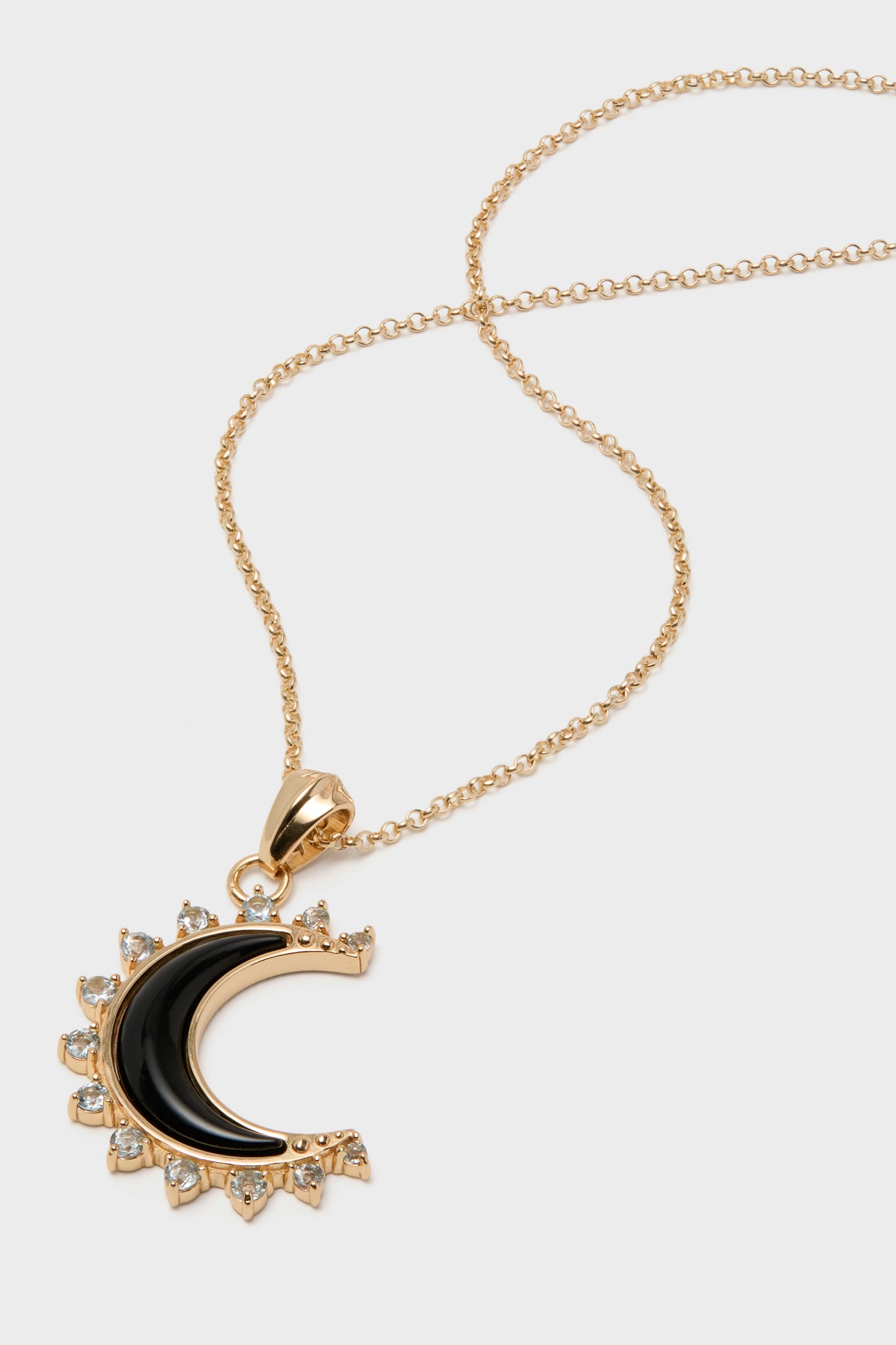 FOREVER Nightfall Onyx Crescent Moon Pendant