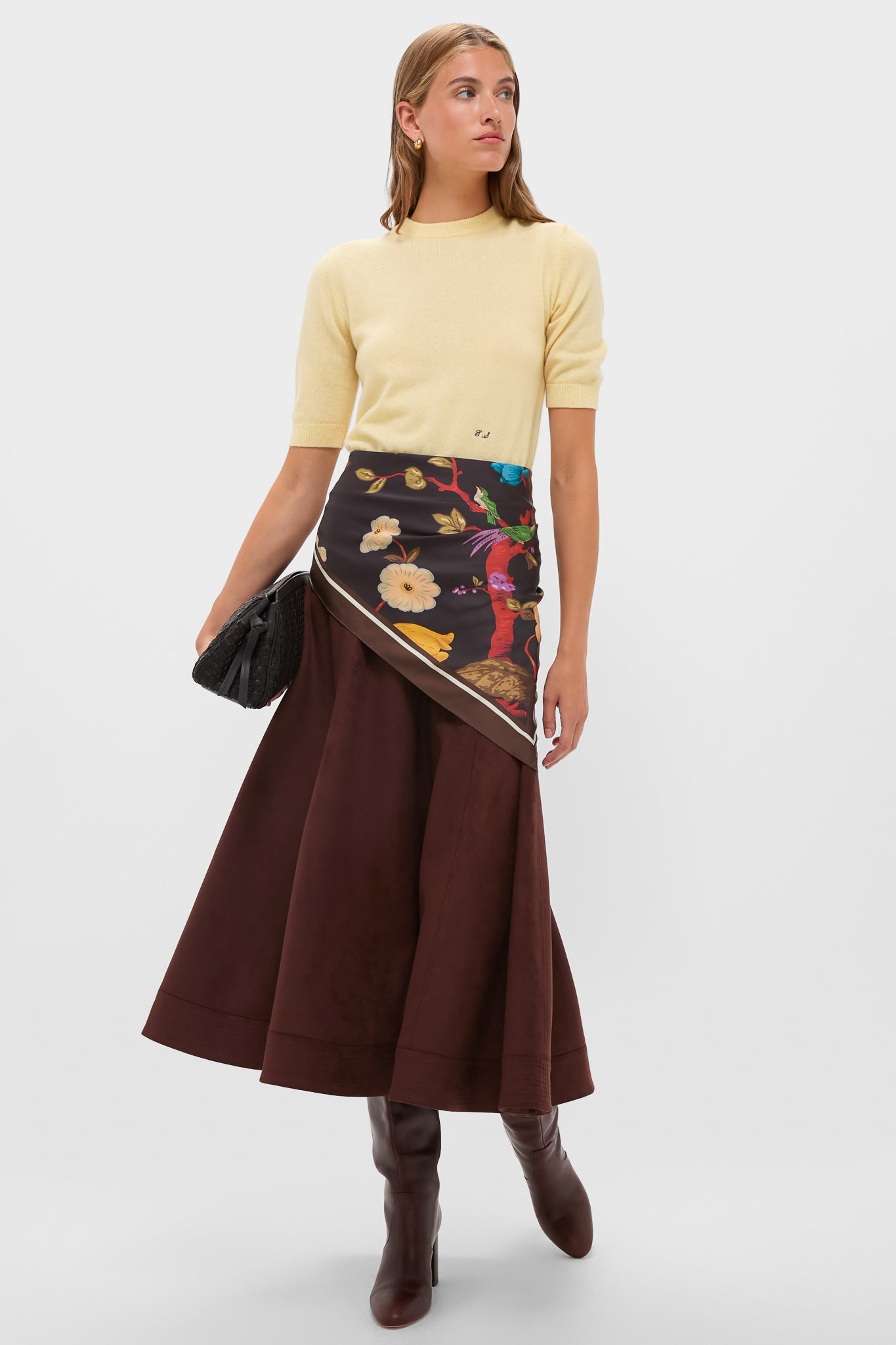 Butter Yellow Cashmere Short Sleeve Crewneck