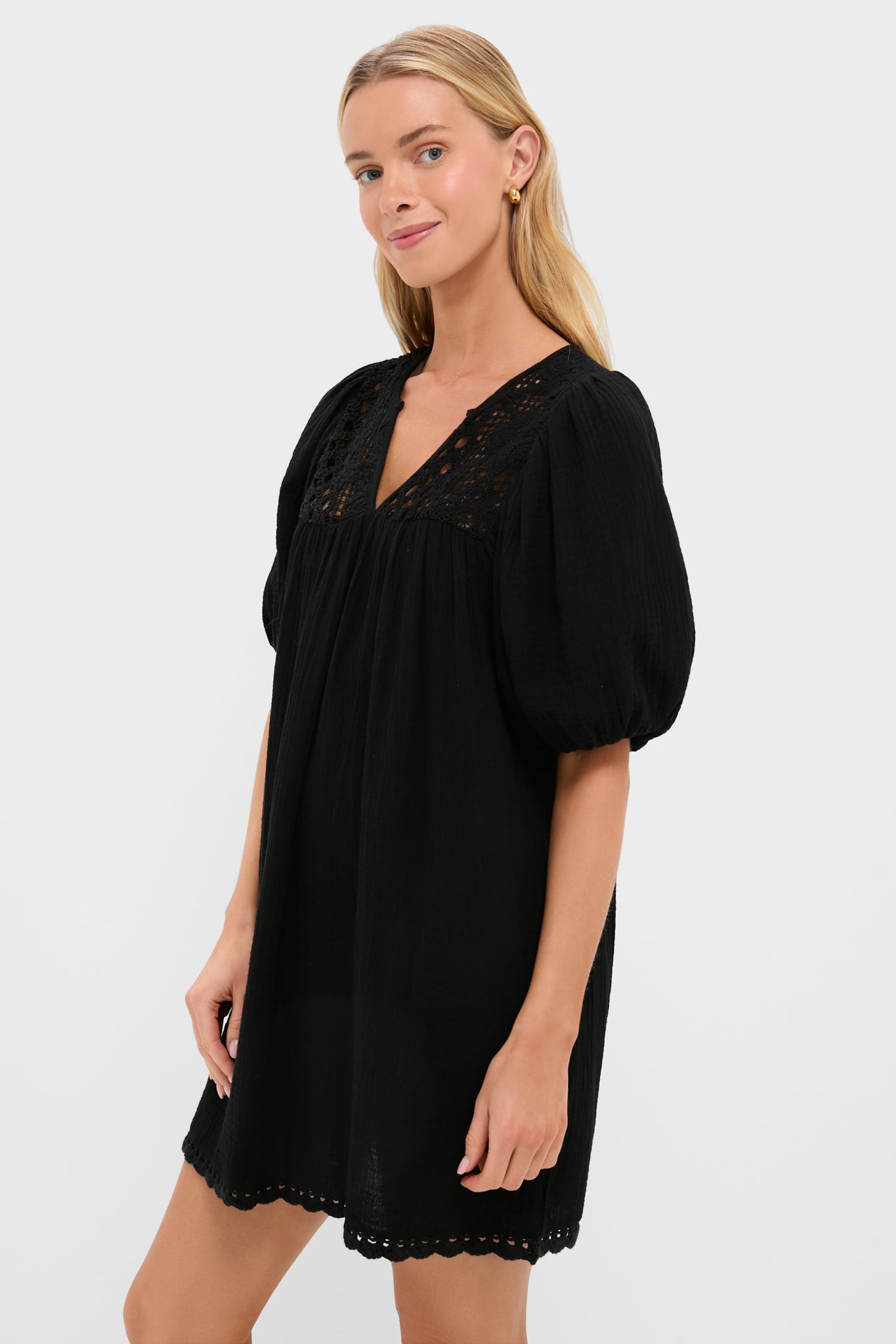 Black Crochet Diana Mini Dress