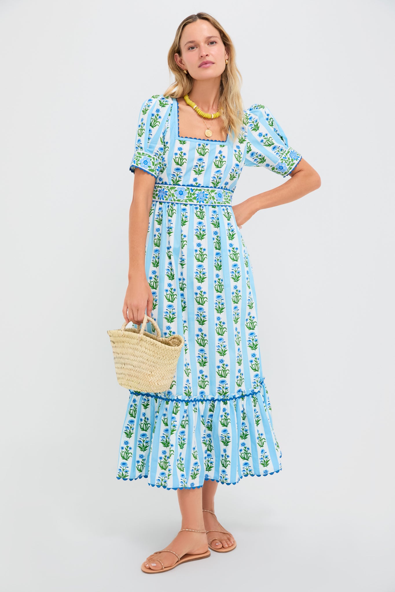 Sky Lily Stripe Evelyn Dress