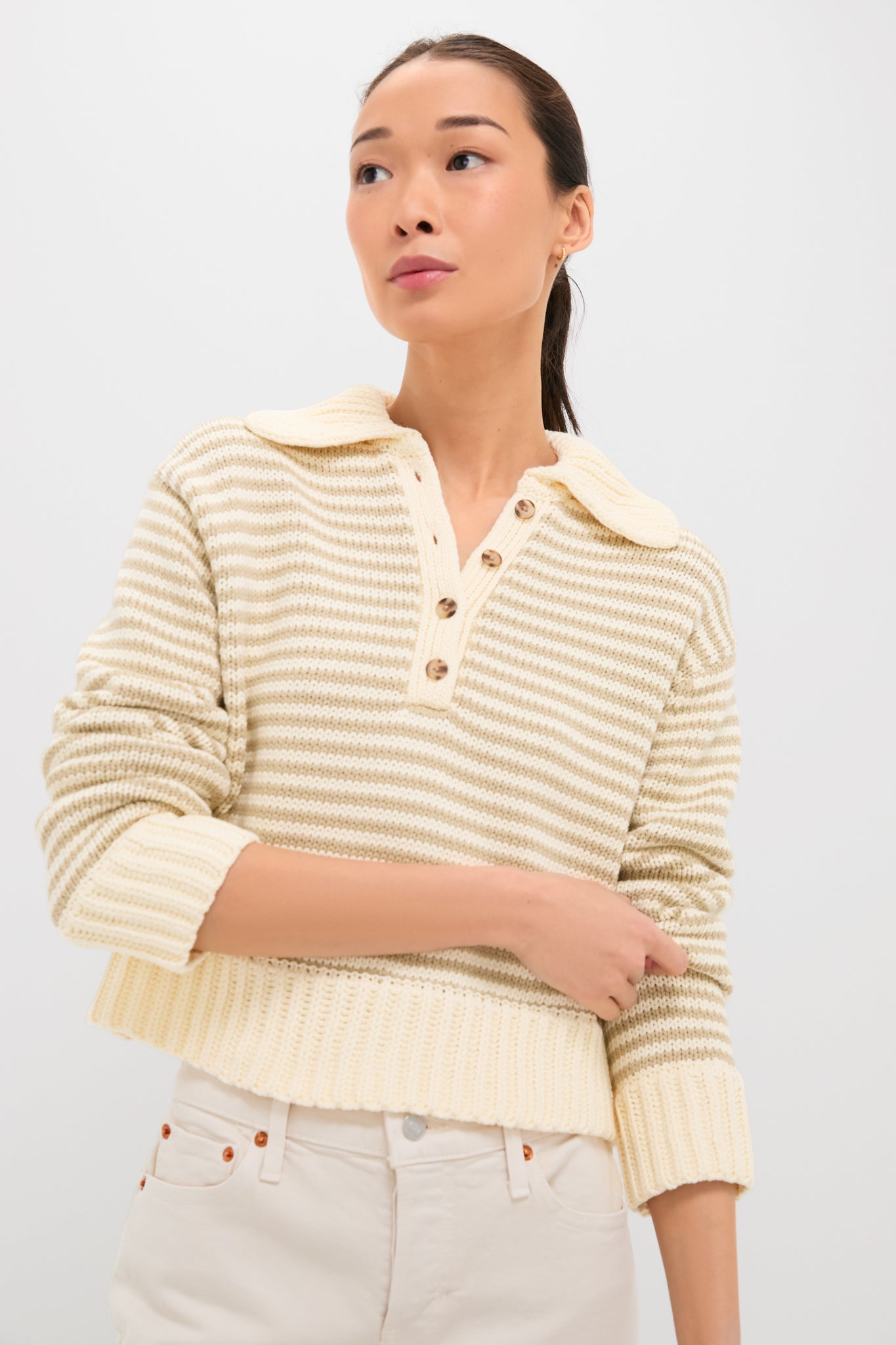 Striped Doro Henley Sweater | Ciao Lucia