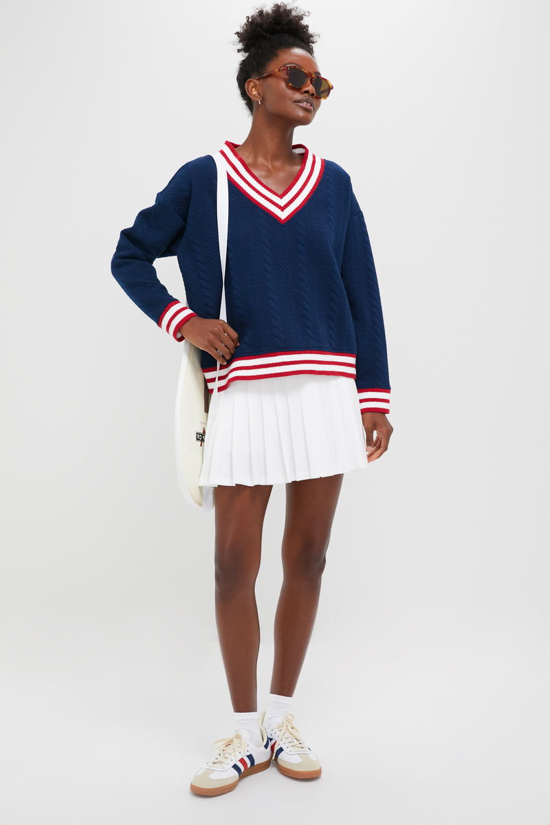 Navy and Red Turner Pullover