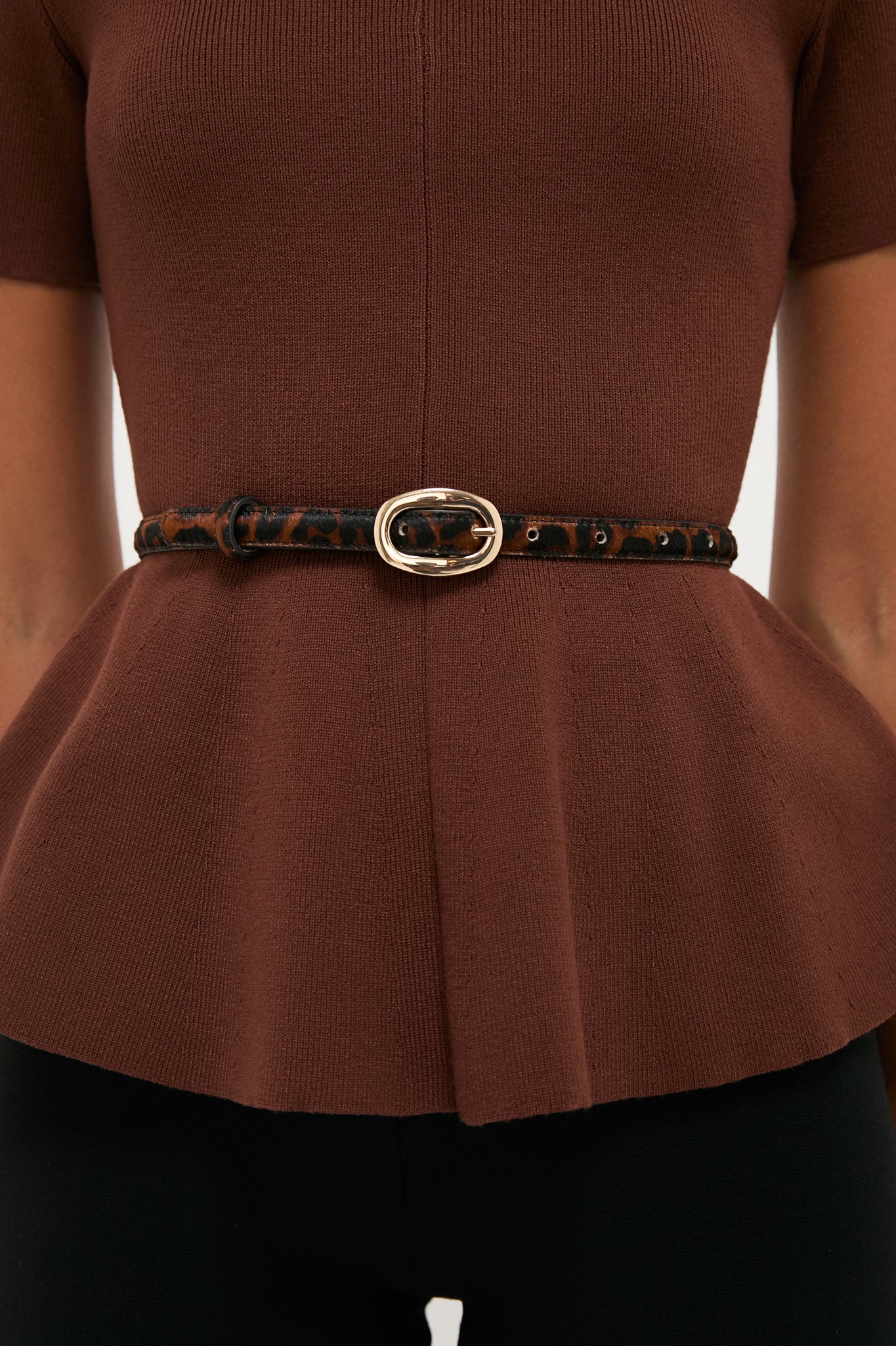 Leopard Haircalf Oval Buckle Skinny Belt | Tuckernuck Accessories