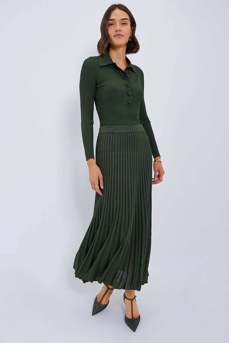 Forest Pleated Midi Skirt