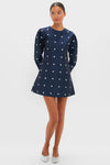 Midnight Blue Classic Rockford Mini Dress