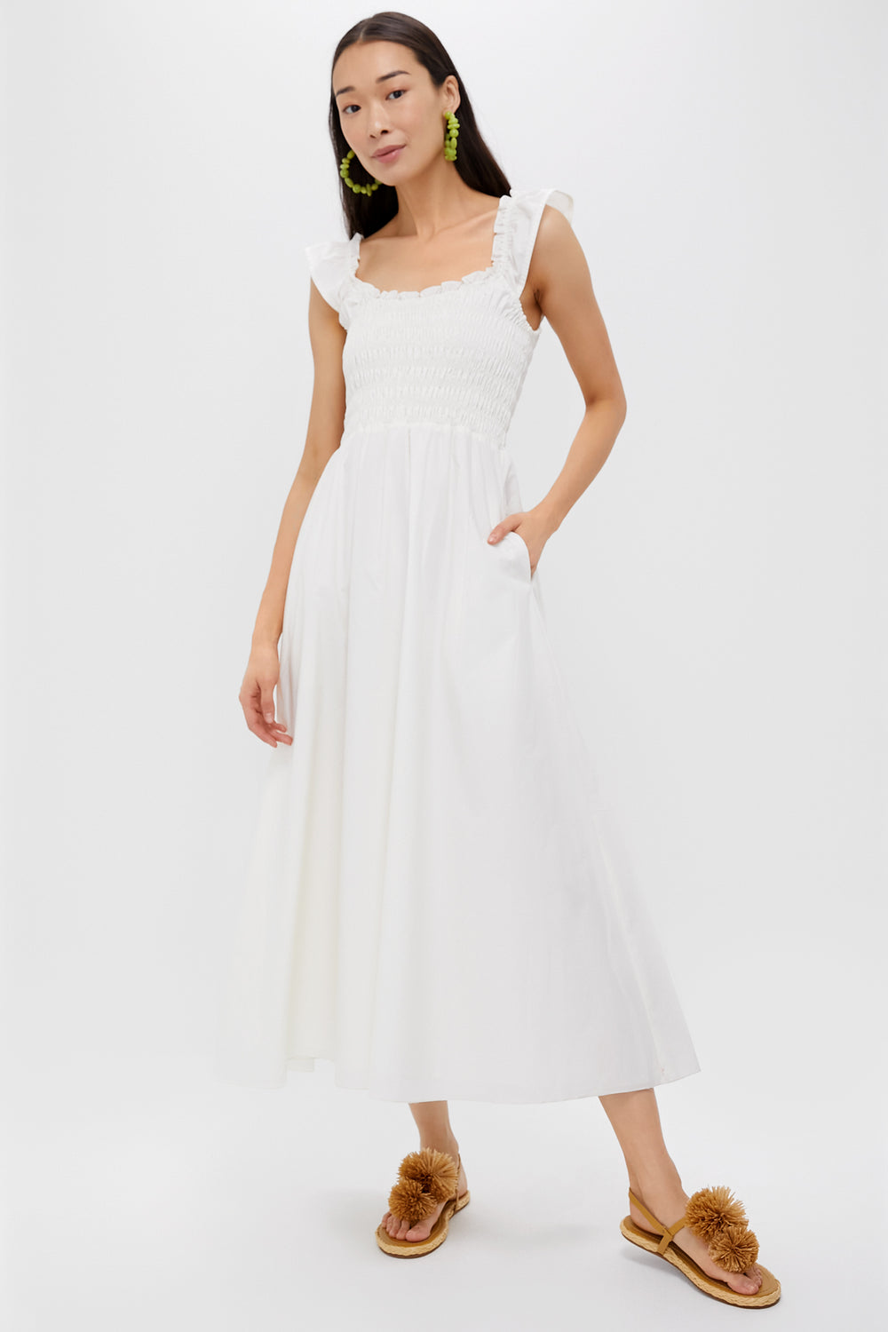 White Eudora Midi Dress