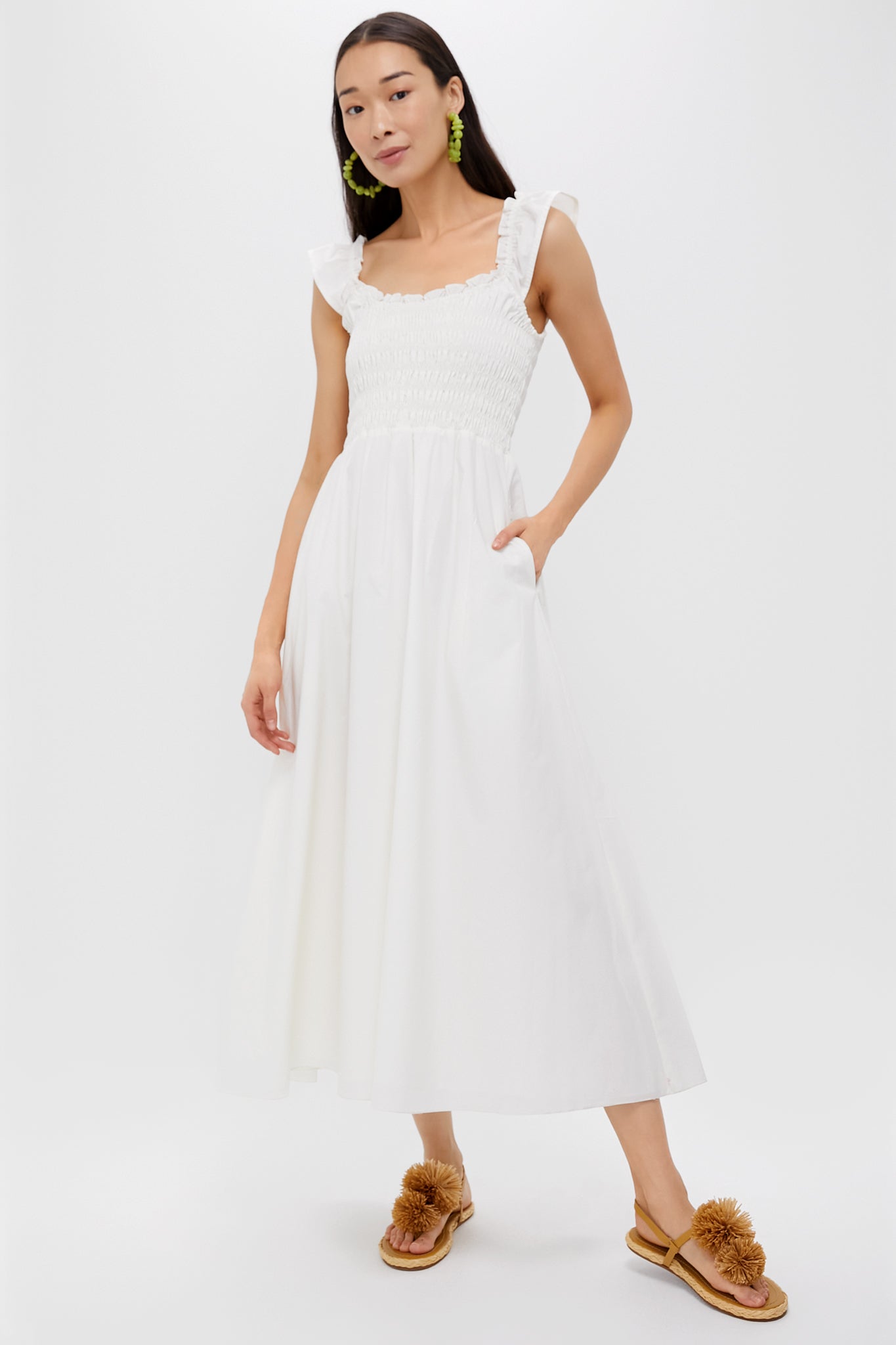 knee length dresses for ladies Faithfull The Brand Women's Rosarico Midi Dress – Saint Bernard main image 0