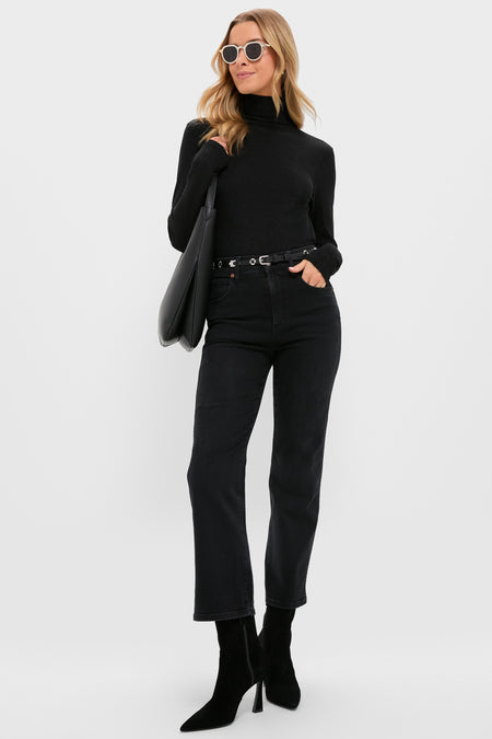 Black Metallic Ellory Turtleneck