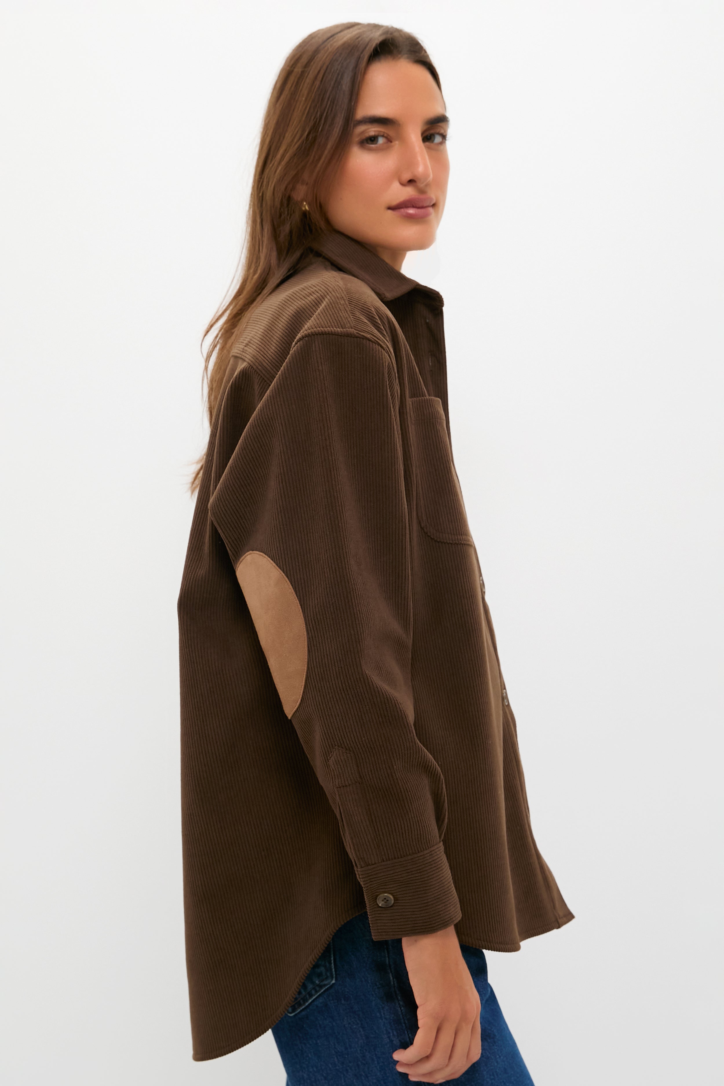 Brown Corduroy Fleece Lined Banks Shirt Jacket