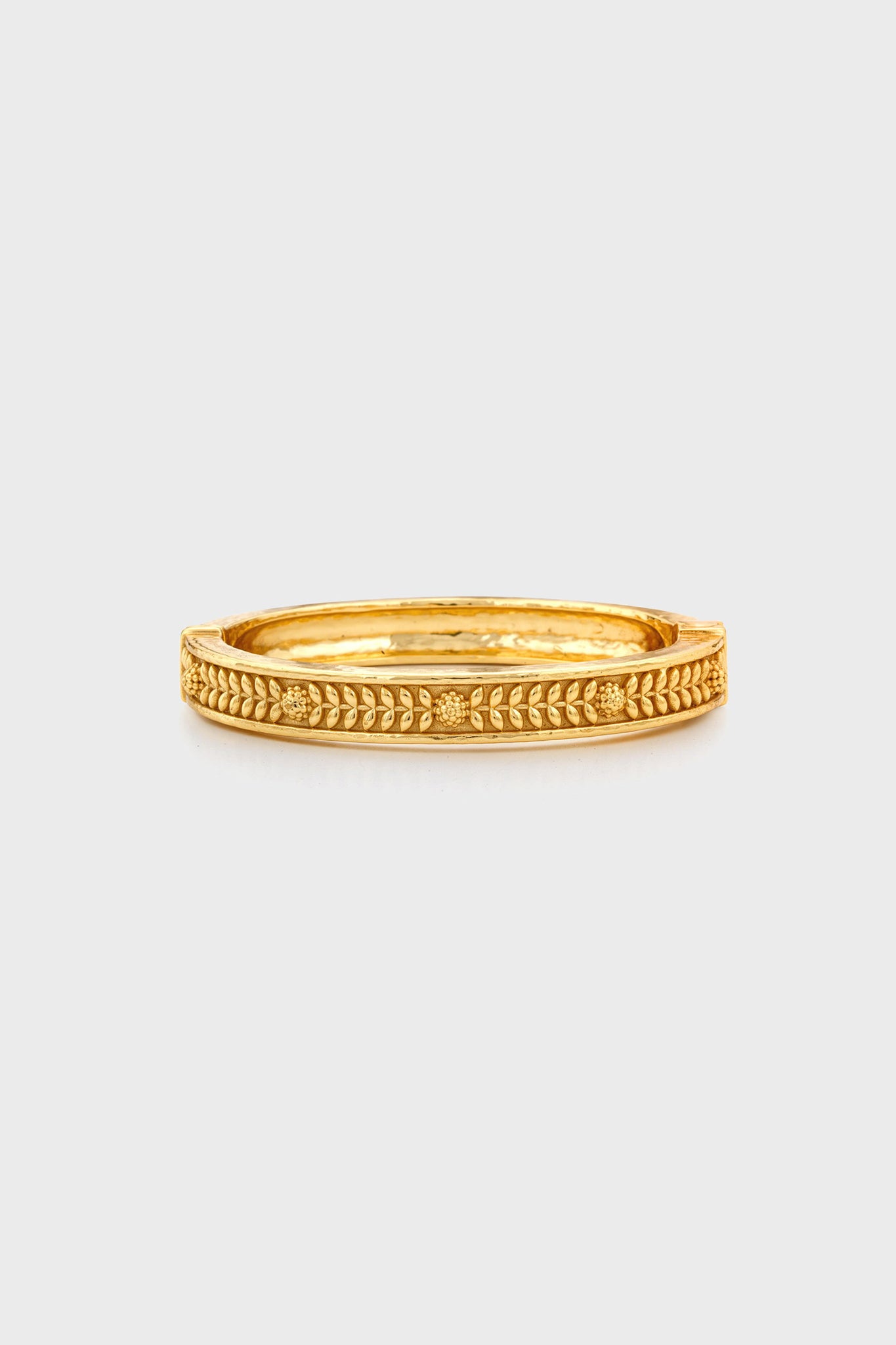 Gold Berry Vine Hinged Bangle
