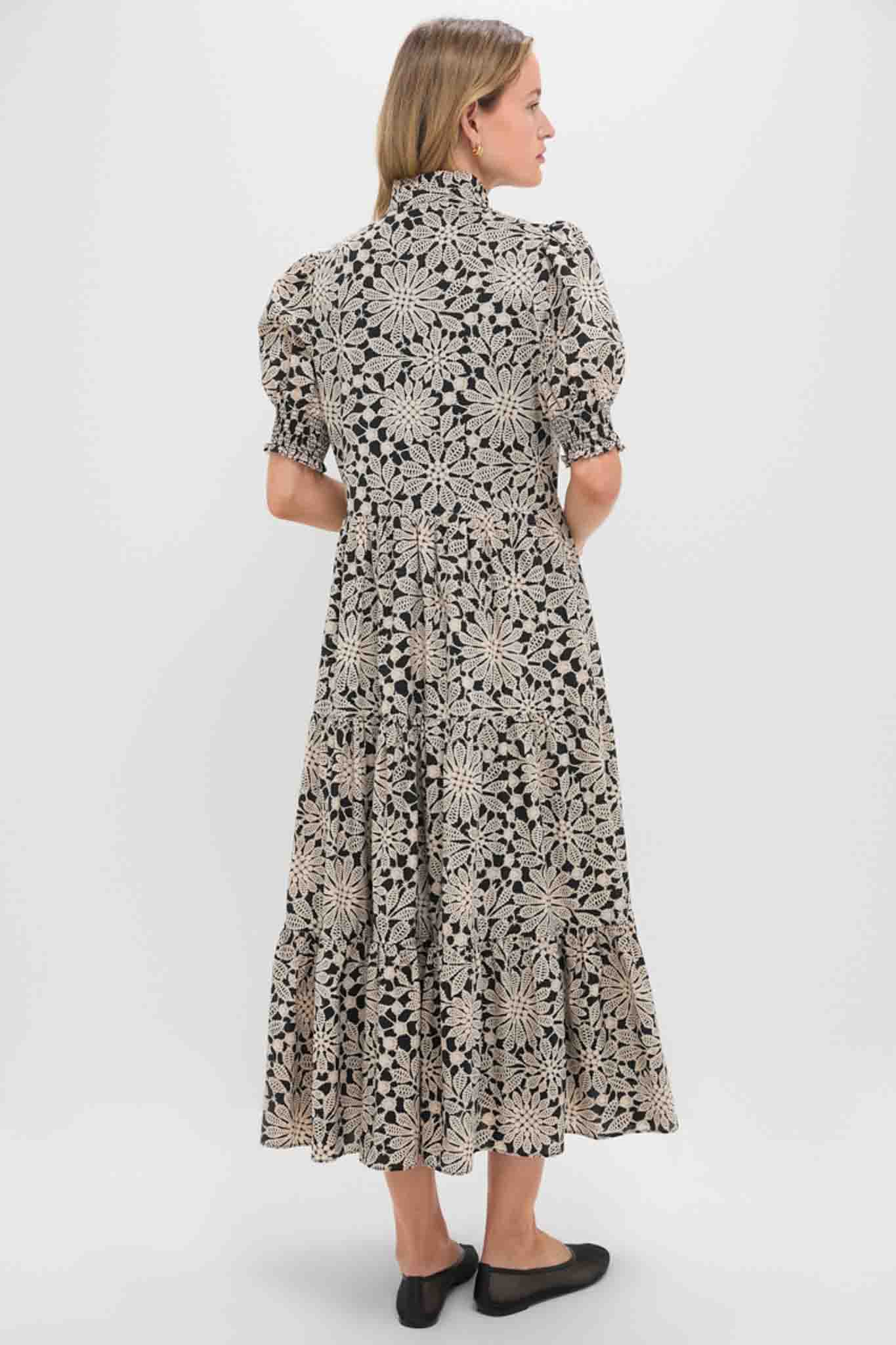 Black & Tan Printed Floral Bennett Maxi Dress