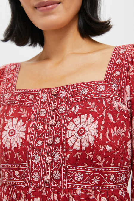 Rust Borders Lucia Dress
