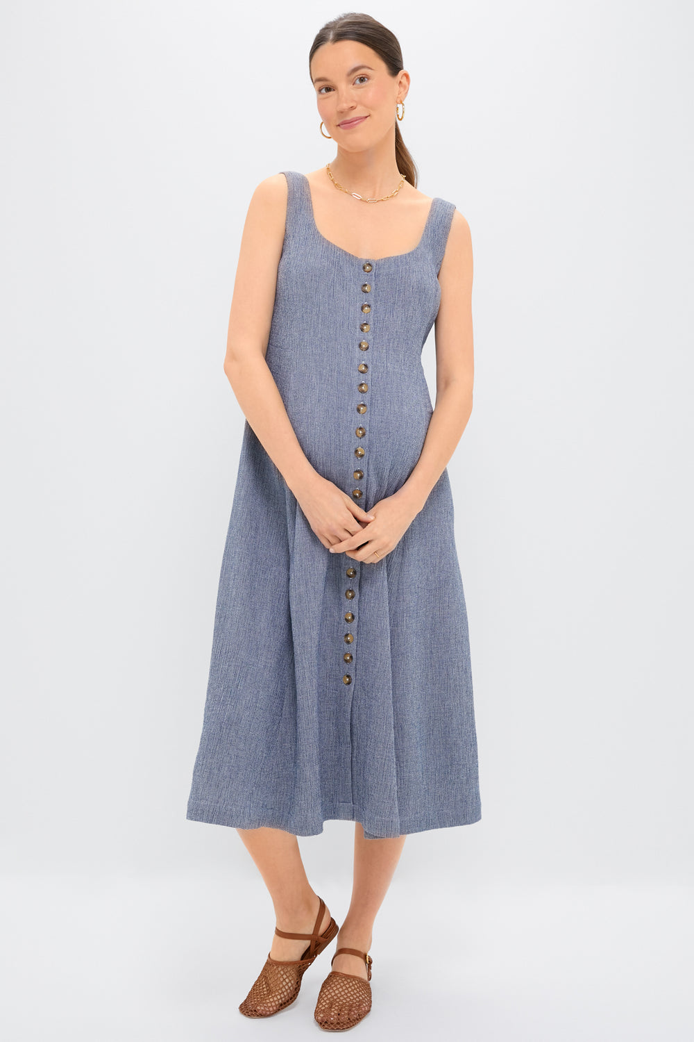 HATCH Collection The Felicity Dress in Navy White | Size: 1 HATCH Collection The Felicity Dress in Navy White | Size: 1
