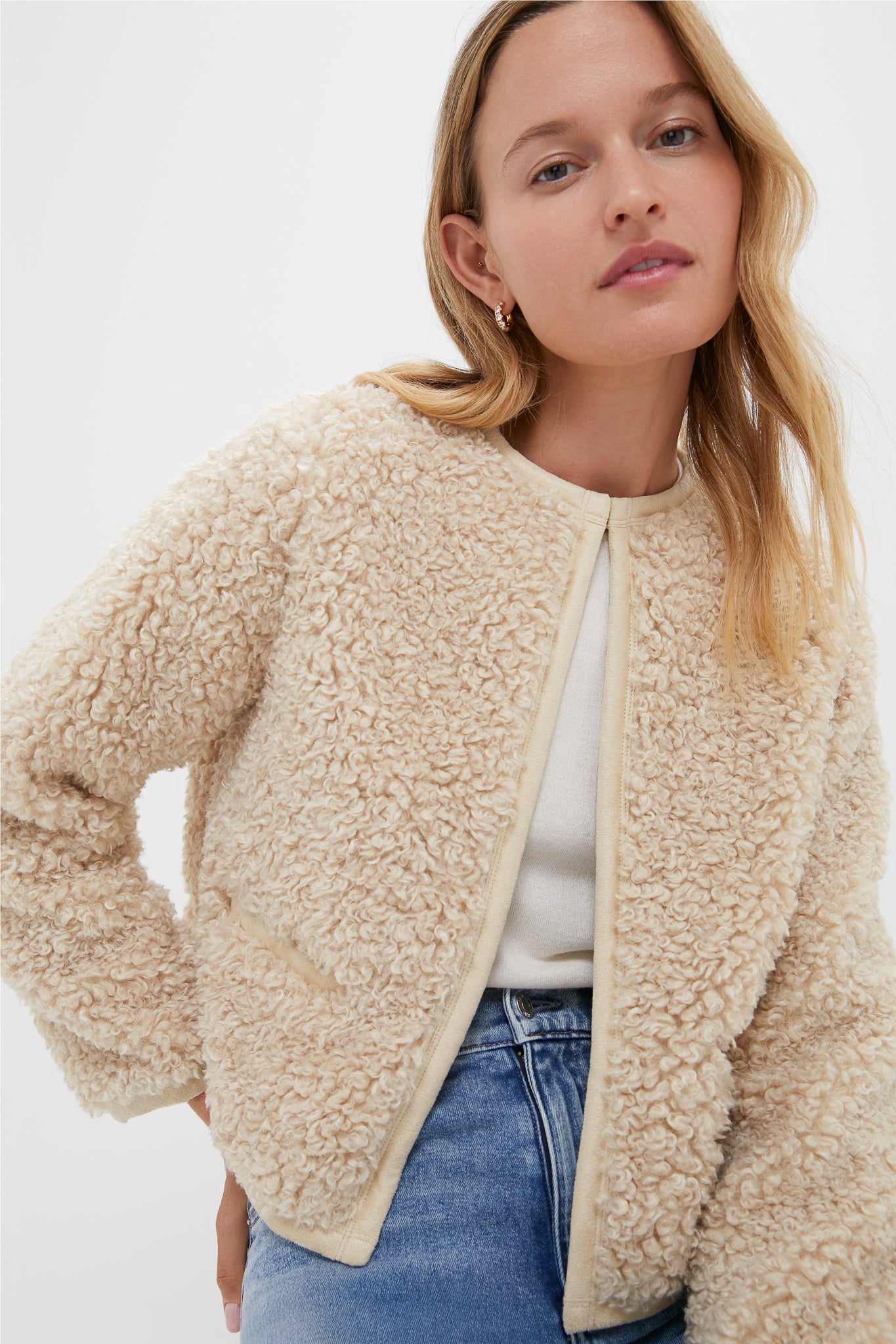 Cream Sherpa Cameron Jacket | Hyacinth House