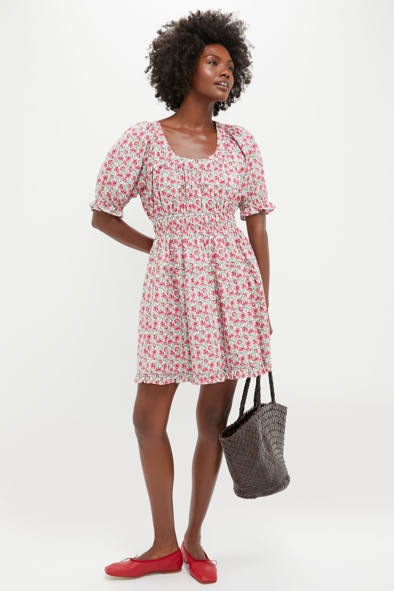 Red Dahlia Floral Dorothy Mini Dress