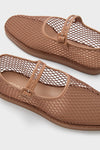 Brown Netted Mesh Rita Mary Janes