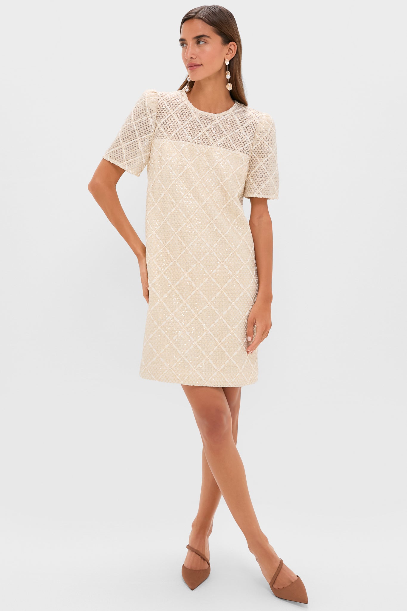 Ivory Sequin Janelle Mini Dress