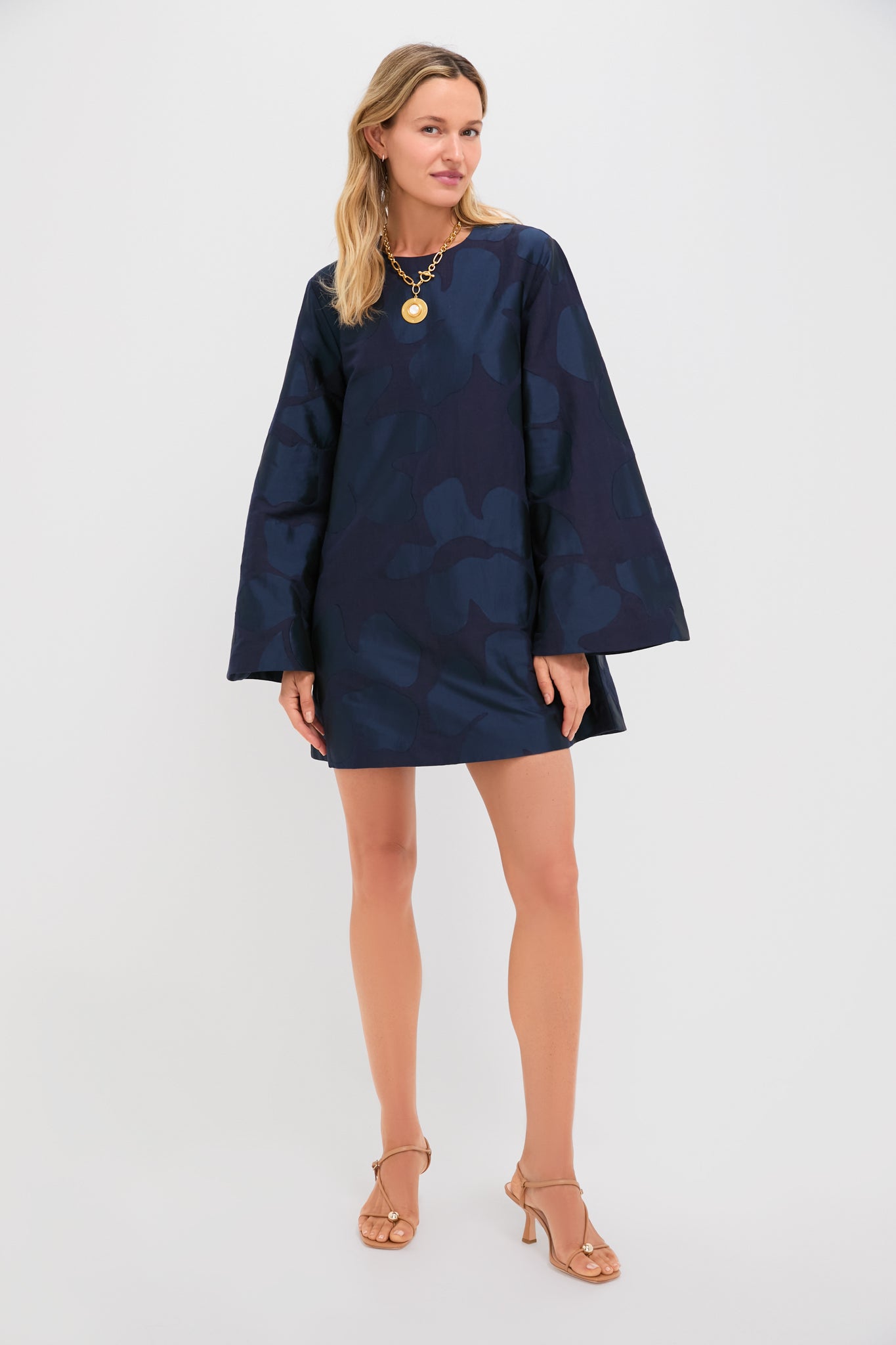 Midnight Blue Flare Flora Dress