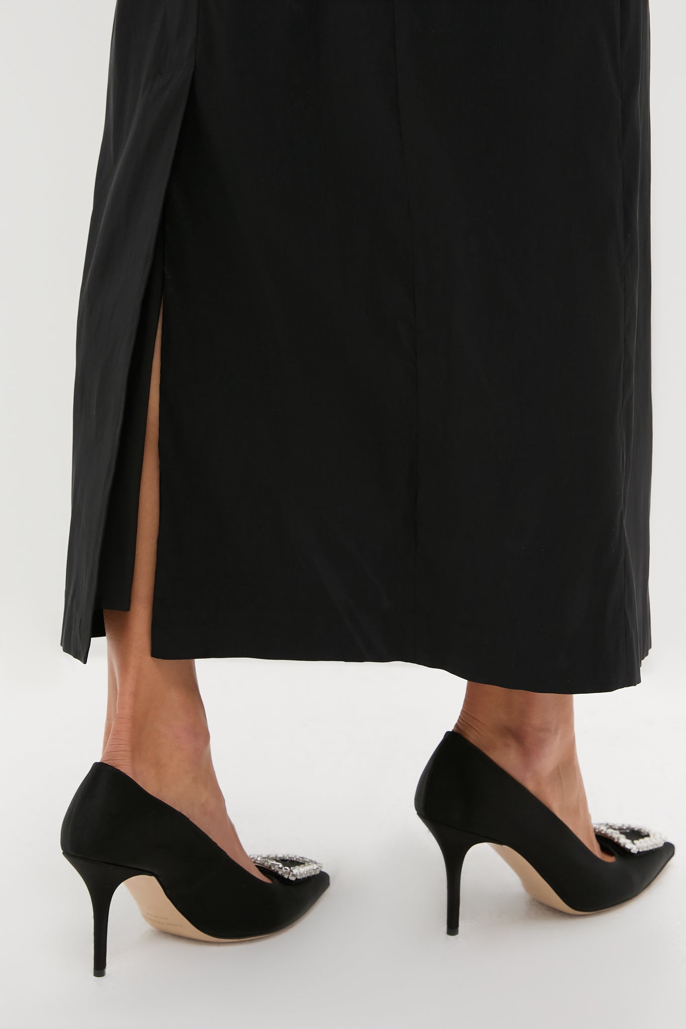 Black Taffeta Caroline Dress