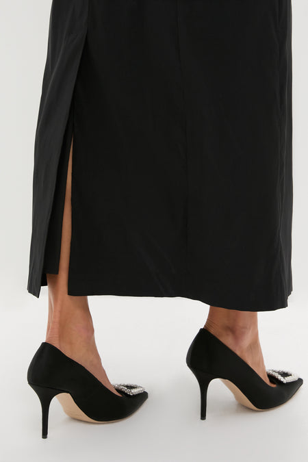 Black Taffeta Caroline Dress