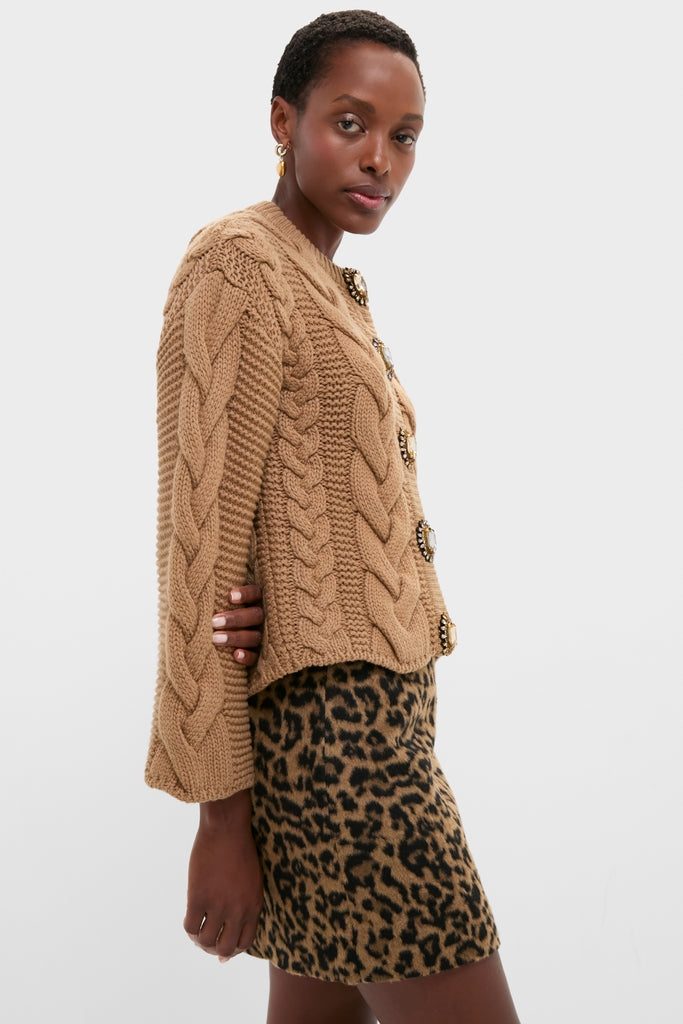Solid Brown Portrait Cardigan
